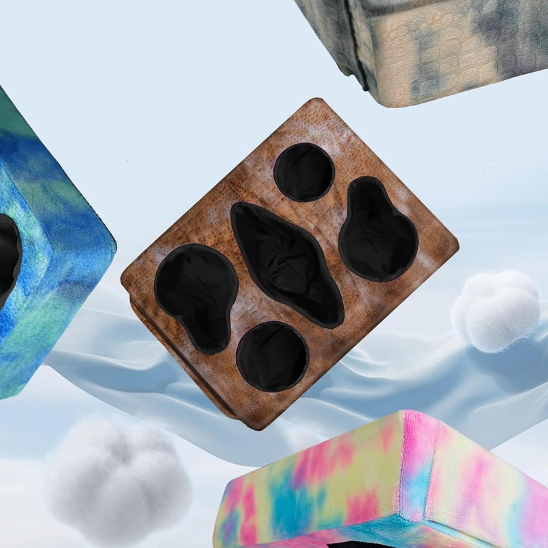 NISDOING Couch Cup Holder Pillow, 5 Hole Couch Drink Holder! Keep Drinks Hand Side and Keep Temp, Prevent Spills and Use Anywhere. Cup Holder for Couch, Bed, Camping, RV, Car, Beach. Brown - Image 2